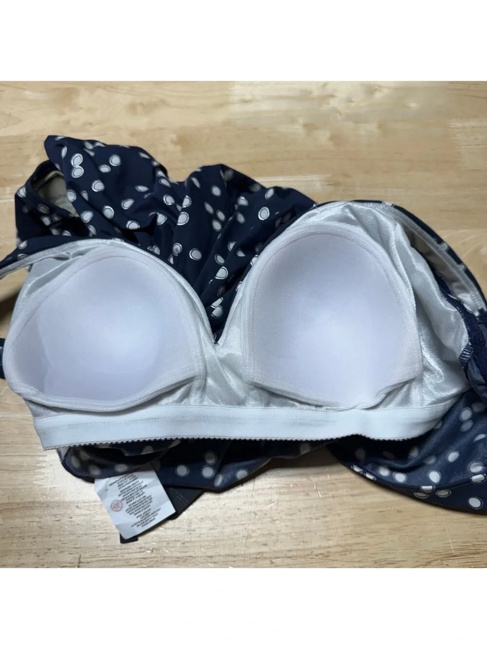 Miraclesuit Navy and White Polka Dot One-Piece Swimsuit